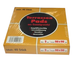 Terrassen-Pad Profiunterlage 8 x 90 x 90 mm 24 Stück