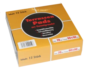 Terrassen-Pad Profiunterlage 20 x 90 x 90 mm 12 Stück
